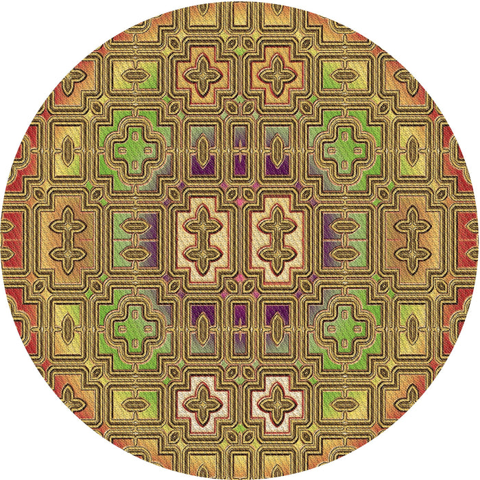 Square Machine Washable Transitional Yellow Rug in a Living Room, wshpat491brn