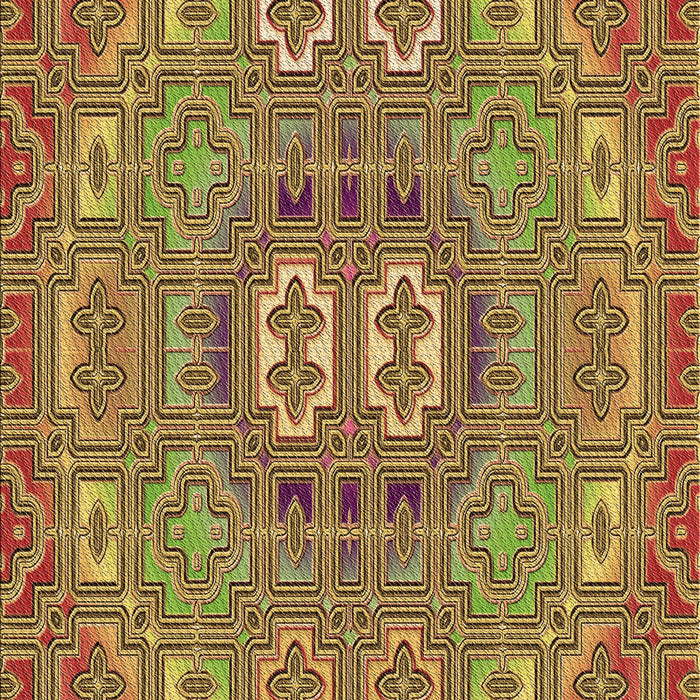 Patterned Yellow Rug, pat491brn