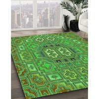 Patterned Green Rug, pat491grn