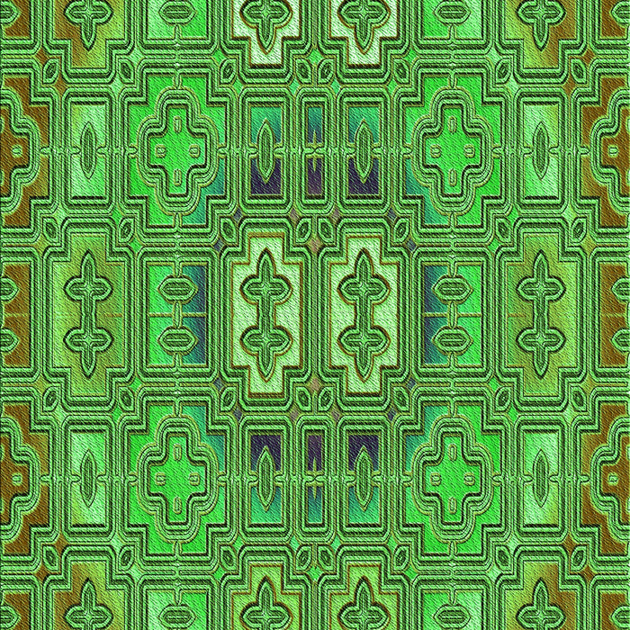 Patterned Green Rug, pat491grn