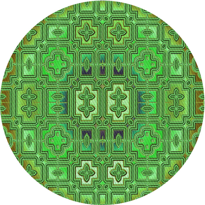 Square Machine Washable Transitional Green Rug in a Living Room, wshpat491grn