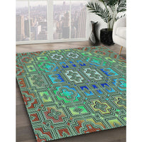 Patterned Green Rug, pat491lblu