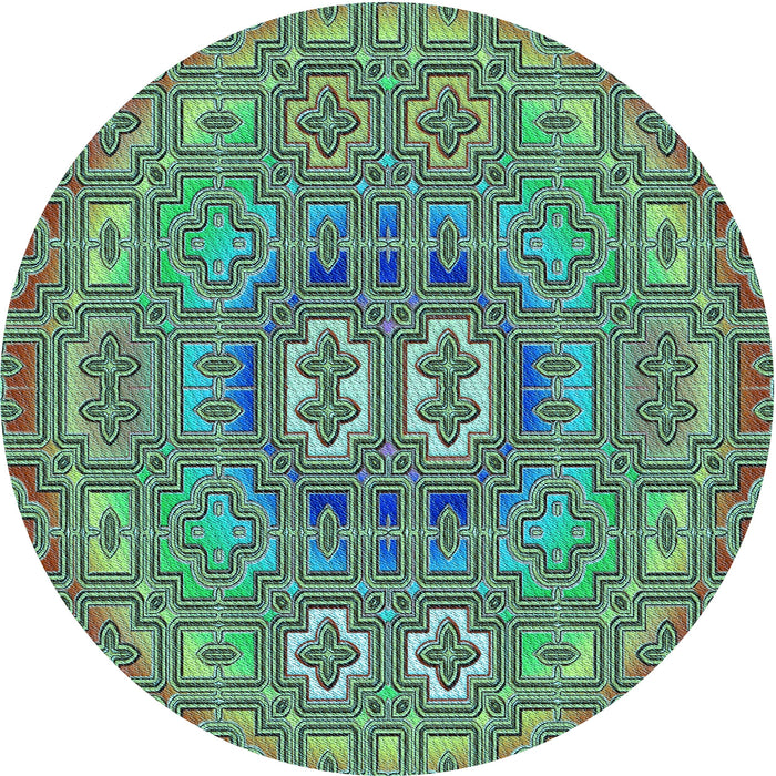 Square Machine Washable Transitional Green Rug in a Living Room, wshpat491lblu