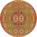 Square Patterned Yellow Rug, pat491org