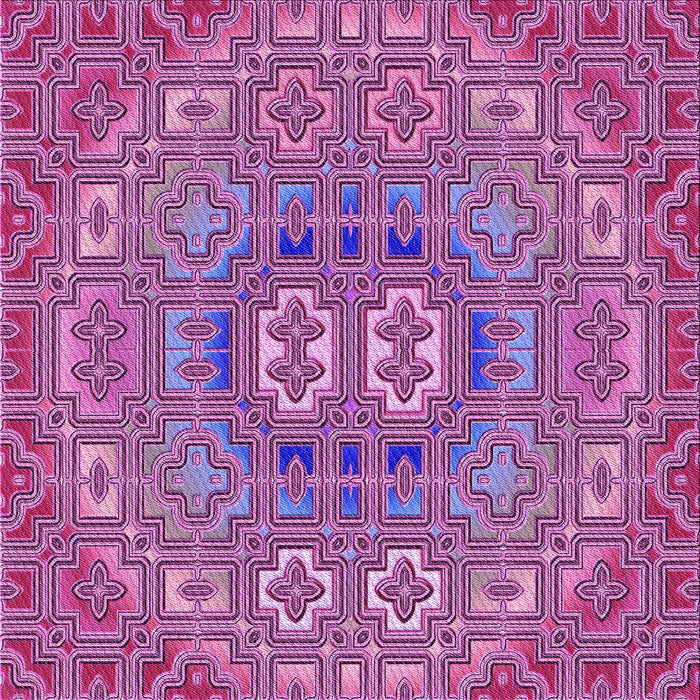 Round Patterned Orchid Purple Rug, pat491pur