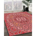 Patterned Red Rug in Family Room, pat491rd