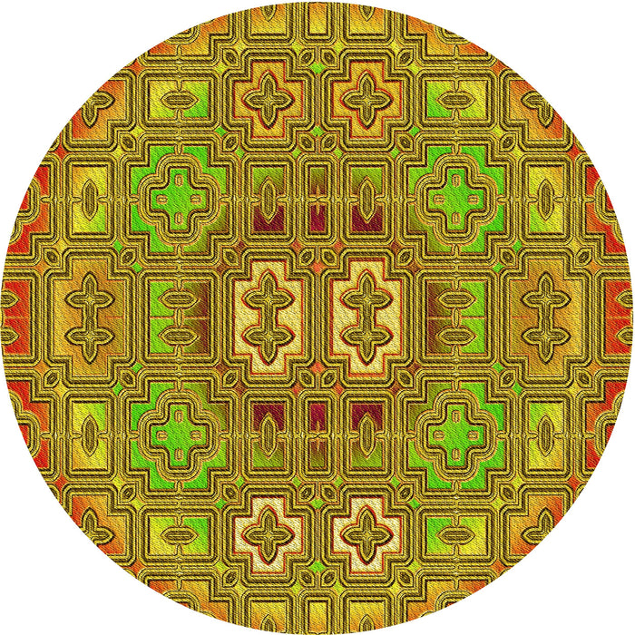 Square Patterned Mahogany Brown Rug, pat491yw