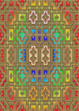 Patterned Avocado Green Modern Rug, pat491