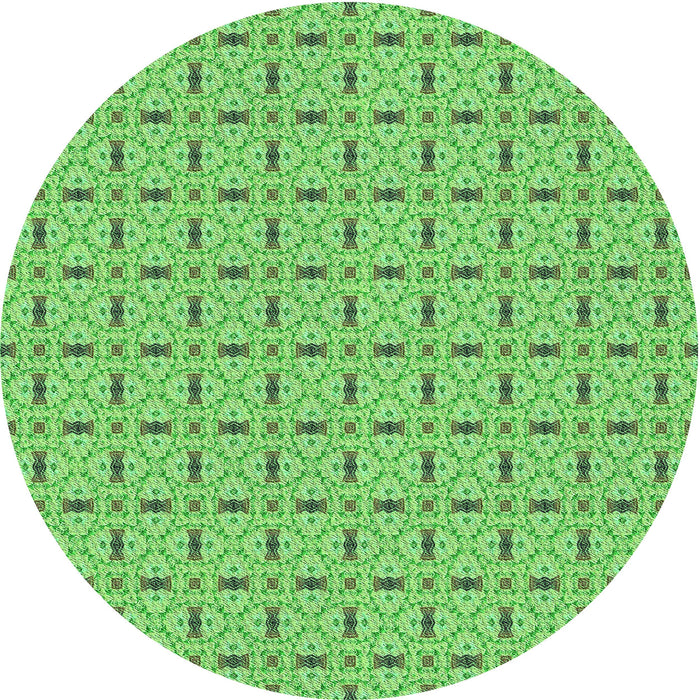 Square Machine Washable Transitional Emerald Green Rug in a Living Room, wshpat492grn