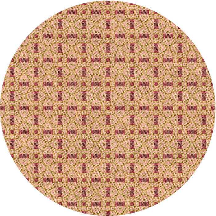 Square Patterned Yellow Orange Rug, pat492org