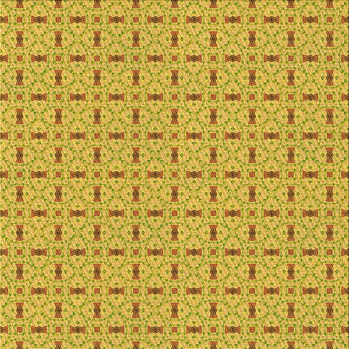 Round Patterned Yellow Rug, pat492yw