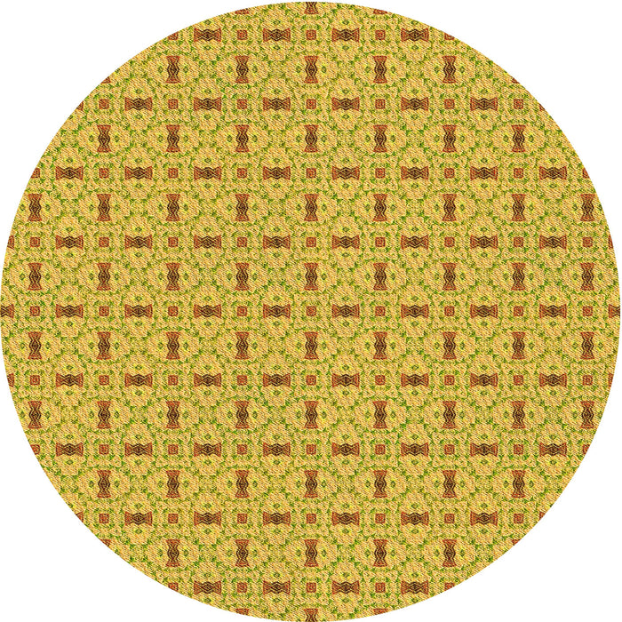 Square Machine Washable Transitional Yellow Rug in a Living Room, wshpat492yw