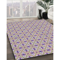 Patterned French Lilac Purple Novelty Rug, pat492