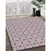 Patterned French Lilac Purple Novelty Rug in Family Room, pat492