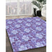 Patterned Jeans Blue Rug in Family Room, pat493blu