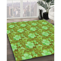 Patterned Emerald Green Rug, pat493grn
