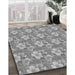Machine Washable Transitional Cloud Gray Rug in a Family Room, wshpat493gry