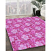 Machine Washable Transitional Violet Purple Rug in a Family Room, wshpat493pur