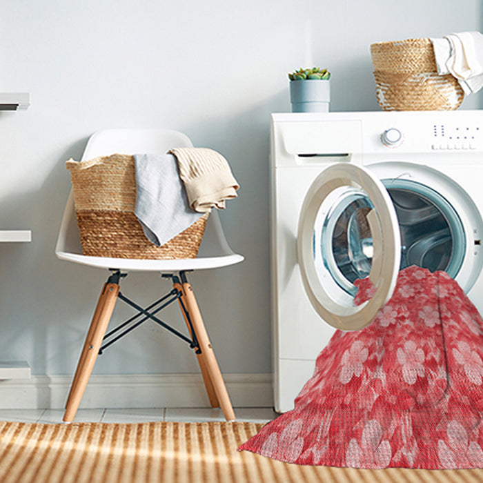 Machine Washable Transitional Red Rug in a Washing Machine, wshpat493rd