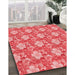 Machine Washable Transitional Red Rug in a Family Room, wshpat493rd