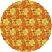 Square Patterned Orange Red Orange Rug, pat493yw