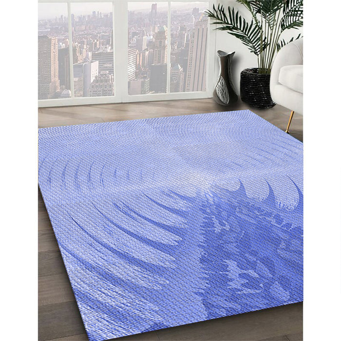 Machine Washable Transitional Sky Blue Rug in a Family Room, wshpat494blu