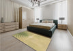 Patterned Dark Golden Brown Rug in a Bedroom, pat494brn