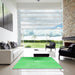 Square Patterned Neon Green Rug in a Living Room, pat494grn