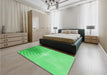 Patterned Neon Green Rug in a Bedroom, pat494grn