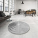 Round Patterned Gray Rug in a Office, pat494gry