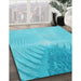 Patterned Bright Cyan Blue Rug in Family Room, pat494lblu