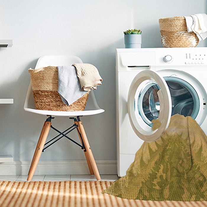Machine Washable Transitional Saffron Yellow Rug in a Washing Machine, wshpat494org