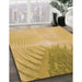 Patterned Saffron Yellow Rug in Family Room, pat494org