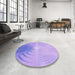 Round Patterned Purple Rug in a Office, pat494pur