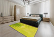 Patterned Pistachio Green Rug in a Bedroom, pat494yw