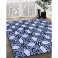 Patterned Sky Blue Rug, pat495blu