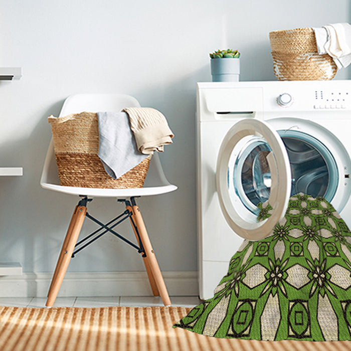 Machine Washable Transitional Army Green Rug in a Washing Machine, wshpat495brn
