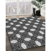 Patterned Dark Gray Black Rug, pat495gry