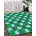 Patterned Lime Mint Green Rug in Family Room, pat495lblu