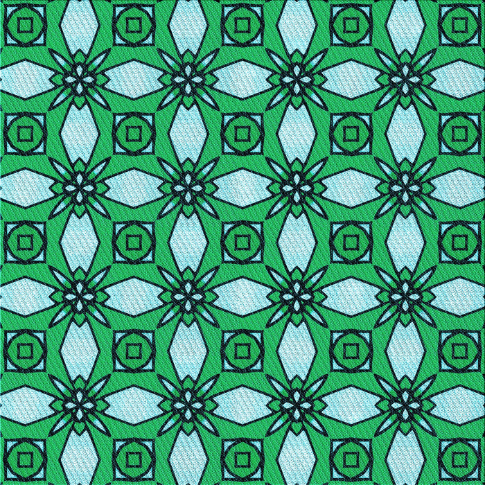 Round Patterned Lime Mint Green Rug, pat495lblu