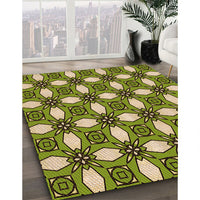 Patterned Avocado Green Rug, pat495org