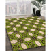 Patterned Avocado Green Rug in Family Room, pat495org