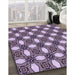 Patterned Plum Purple Rug in Family Room, pat495pur