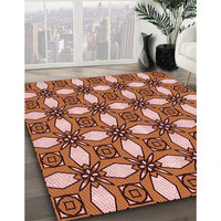 Patterned Light Salmon Rose Pink Rug, pat495rd