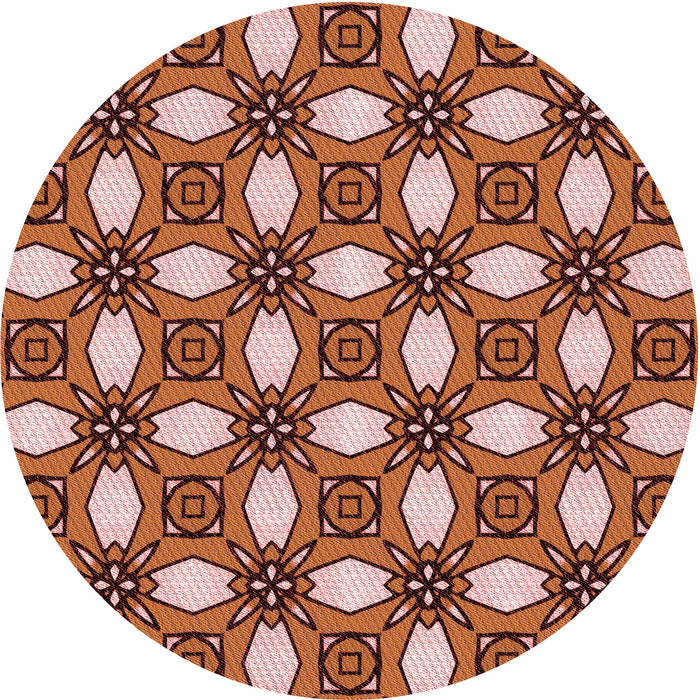 Square Machine Washable Transitional Light Salmon Rose Pink Rug in a Living Room, wshpat495rd