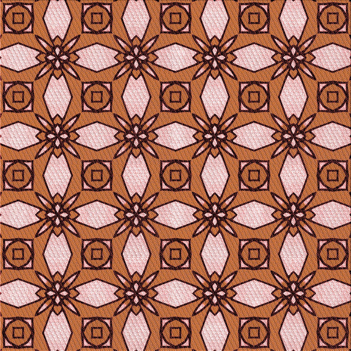 Round Patterned Light Salmon Rose Pink Rug, pat495rd