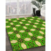 Patterned Emerald Green Rug in Family Room, pat495yw