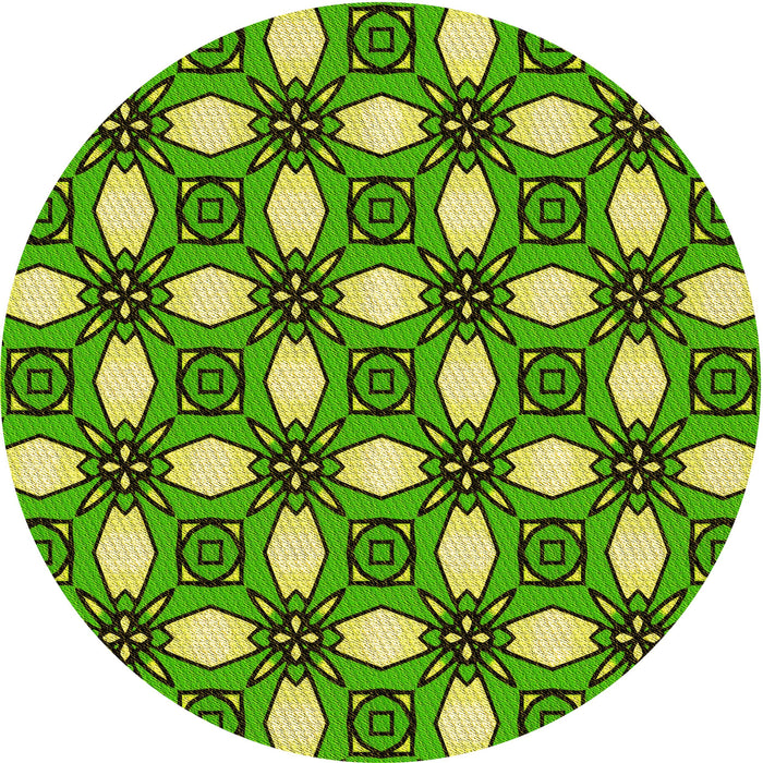 Square Machine Washable Transitional Emerald Green Rug in a Living Room, wshpat495yw