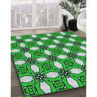 Patterned Forest Green Novelty Rug, pat495