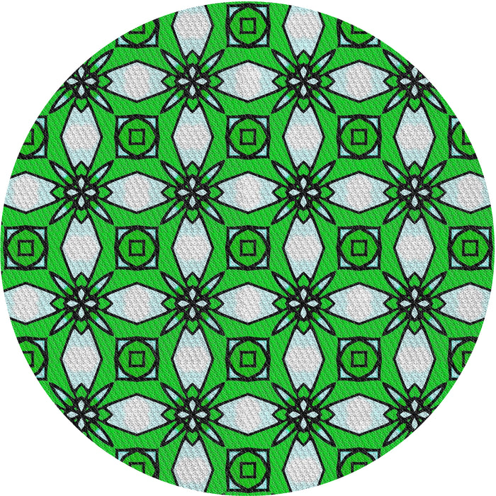 Sideview of Patterned Forest Green Novelty Rug, pat495